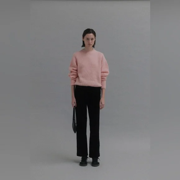 Nothing Written, Black Stretch Cotton Corduroy Straight Leg Pants - Picture 6 of 9